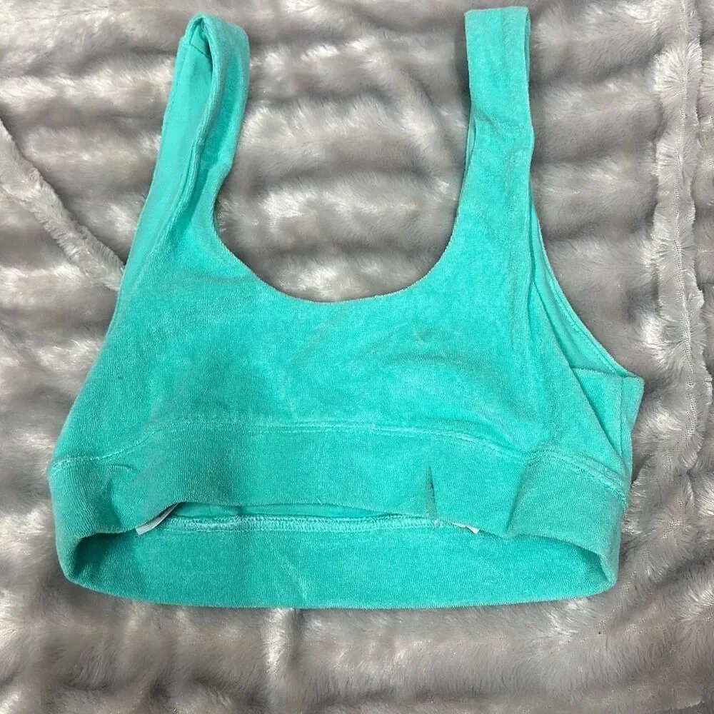 Seamless Scoop Neck Bralette - Aqua - Picture 3 of 3